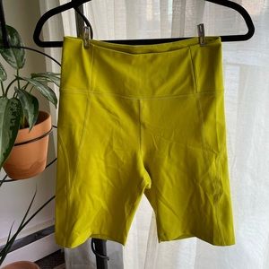 girlfriend collective Chartreuse High Rise Bike Short